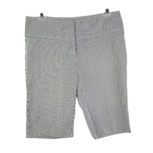 INC INTERNATIONAL CONCEPTS Striped Long Bermuda Shorts Sz 4 Black White